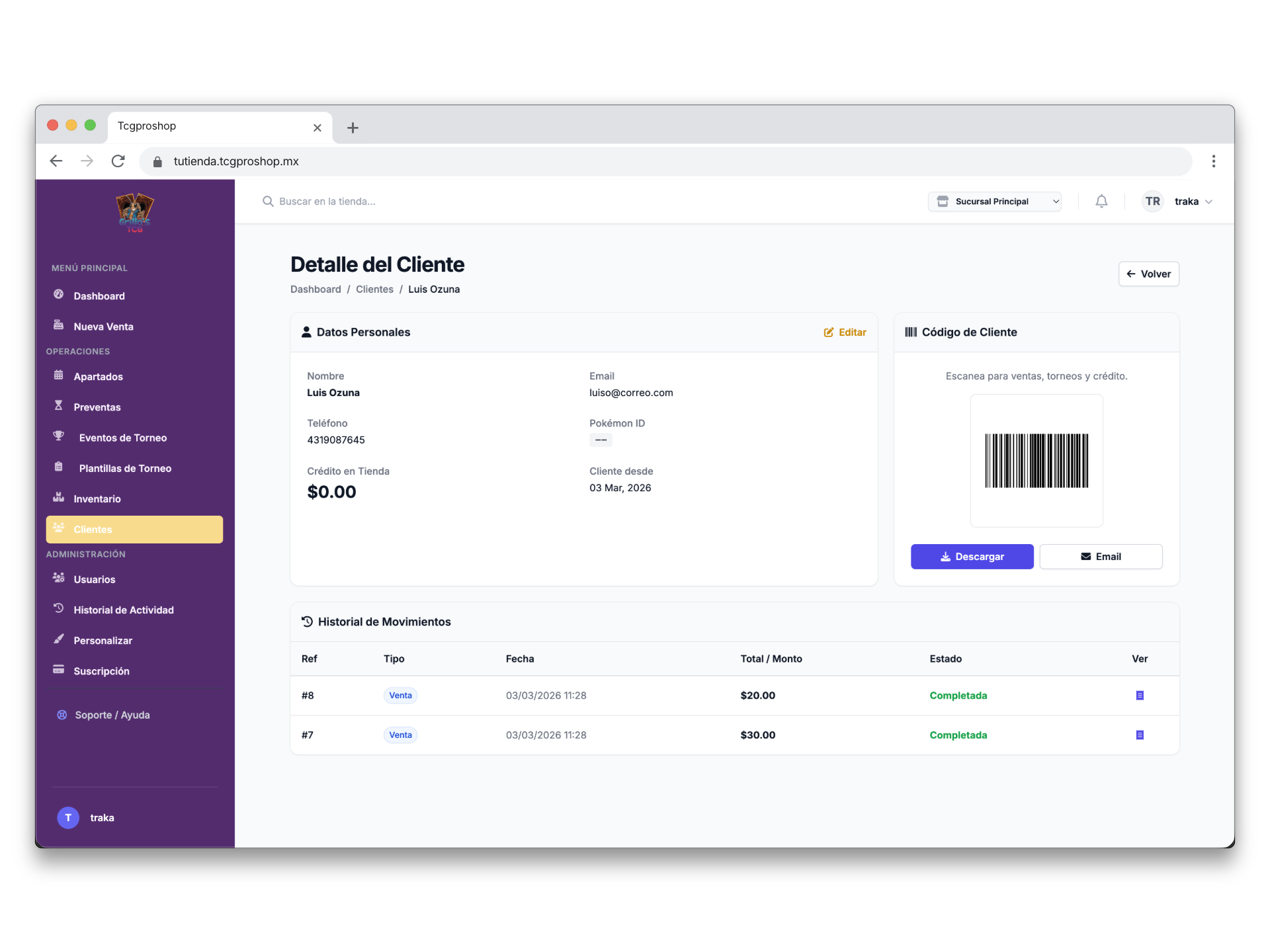 Gestión de Clientes