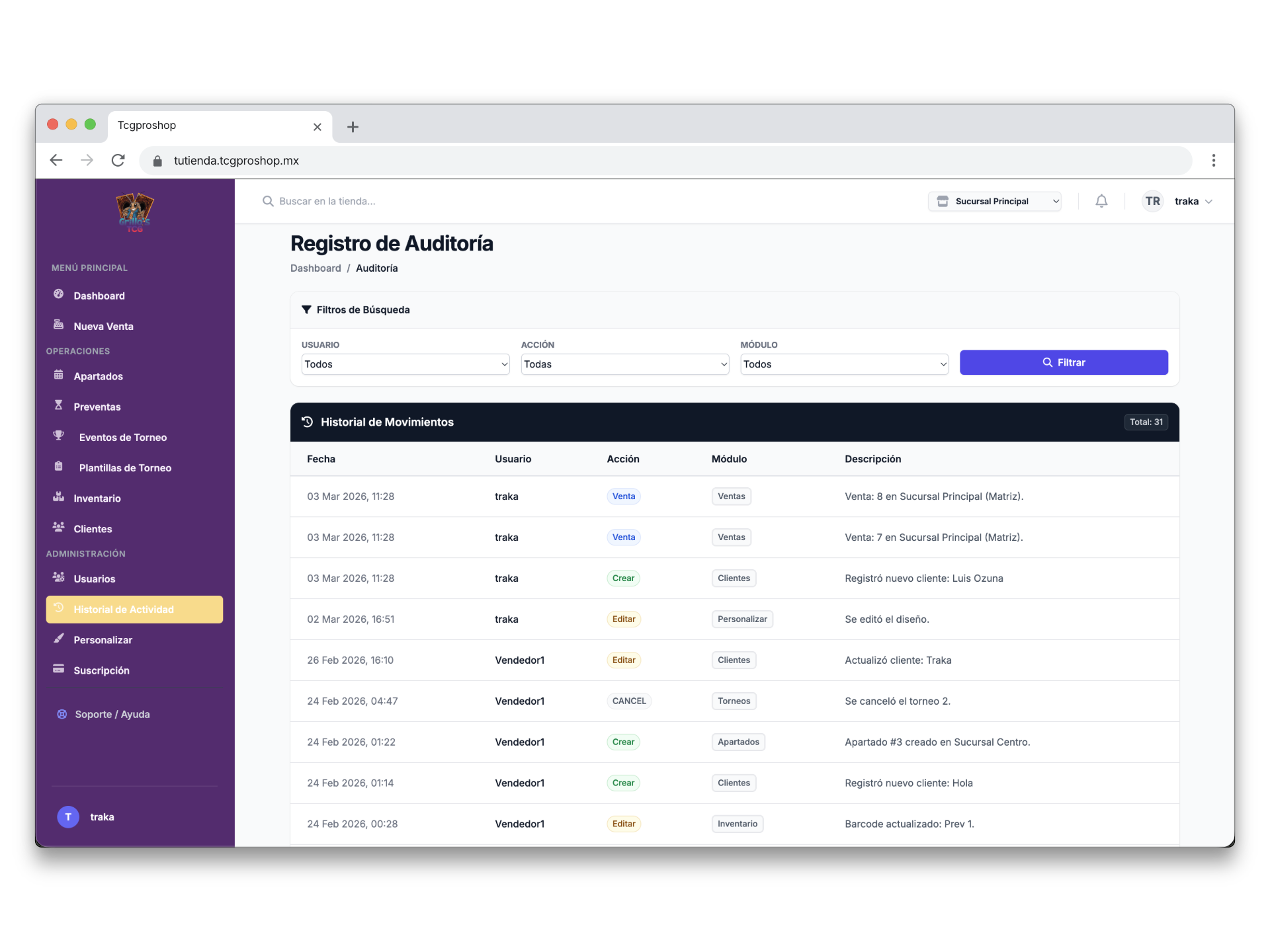 Gestión de Staff y Permisos