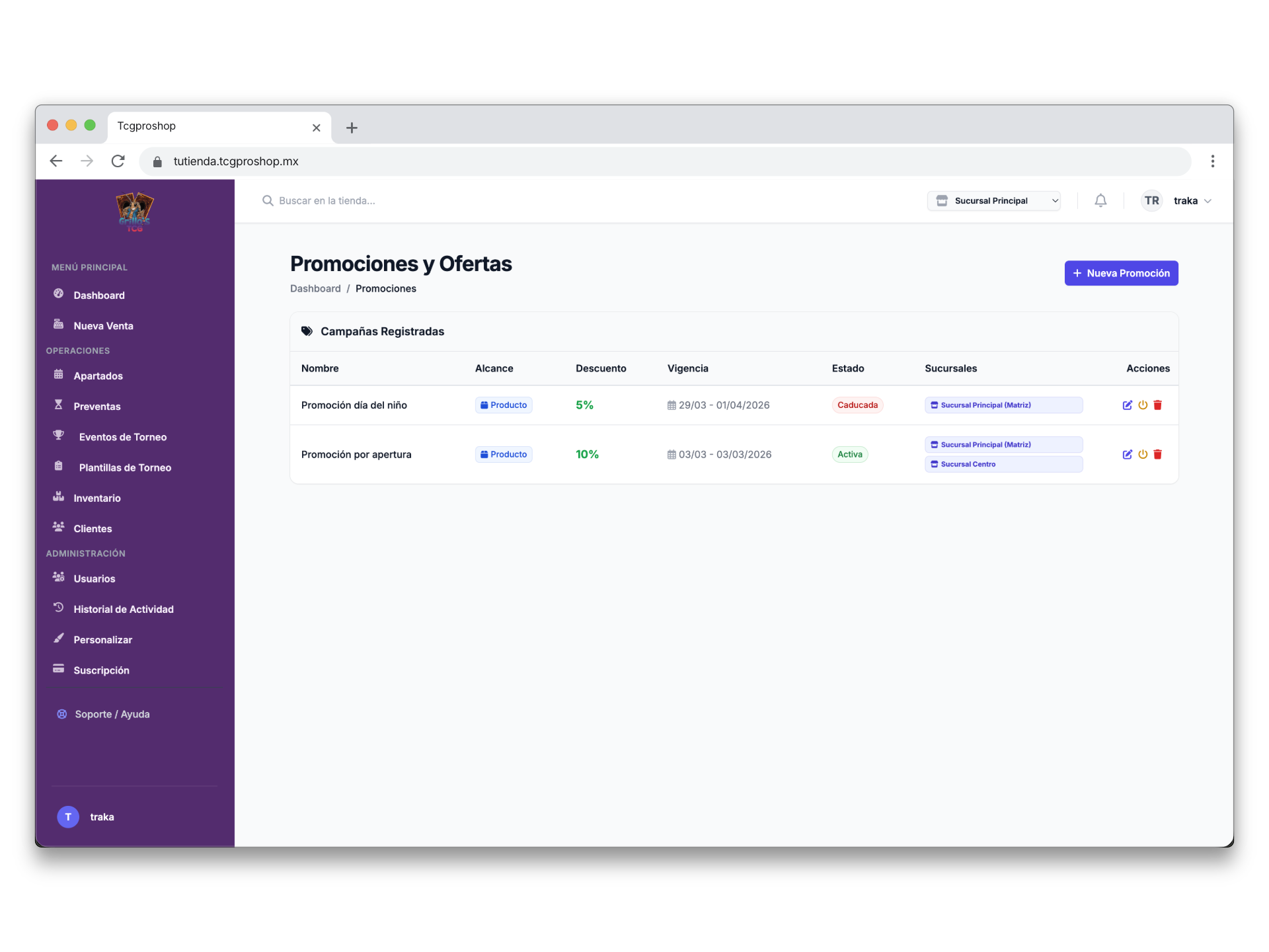 Sistema de Promociones