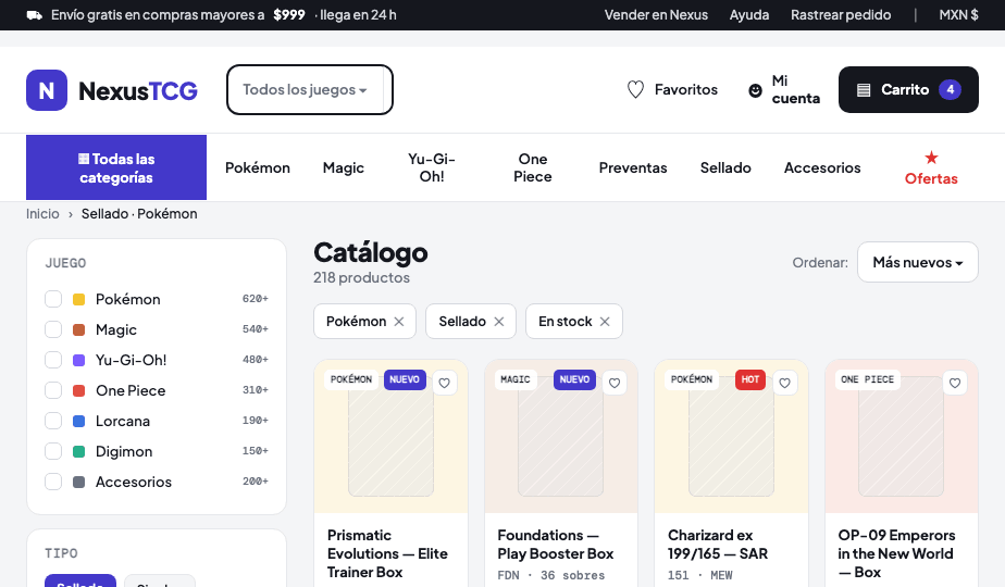 Tienda en línea — catálogo